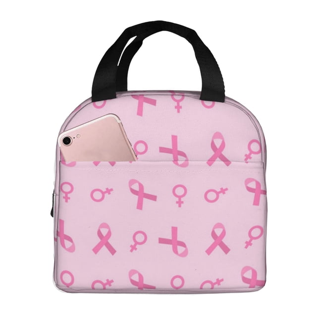 Easygdp Breast Cancer Awareness 1 Bolsa Térmica Premium - Tela Oxford Impermeable, Gran Capacidad, Bolsillo Frontal, Unisex para Trabajo, Escuela, Actividades al Aire Libre y Picnics
