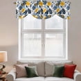 thumbnail image 3 of Tie Up Valances for Windows, Tropical Leaf Adjustable Valance Curtains Window Treatment for Living Room, Orange Blue Palm Plants Summer Pastoral Rod Pocket Kitchen Curtains & Drapes 42x12 Inch, 3 of 9