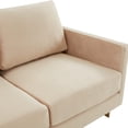 thumbnail image 6 of LeisureMod Loveseat Upholstered in Velvet 2-Person Seater Sofa with Stainless Steel Base and Removable Cushions for Modern Home, Living Room, Offices Lincoln Collection in Beige, 6 of 9
