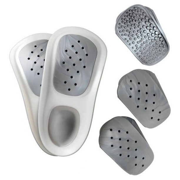 Foot Orthotics Plantar Fasciitis Arch Support Insoles Relieve Foot Back Hip Leg and Knee Pain Improve Balance Alignment Size (E) Please refer to the size chart 2 insoles, 6 pairs of pads