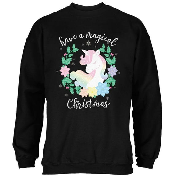 Have a Magical Christmas Unicorn Mens Sweatshirt Black 3X-LG