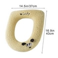 thumbnail image 3 of Elongated & Round Toilet Seat Covers Warm Plush Washable Polyester Full Surround Thickened Elastic Soft Winter Seat Cushion Set of 2 | Easy Install & Clean | 42x37cm, 3 of 6
