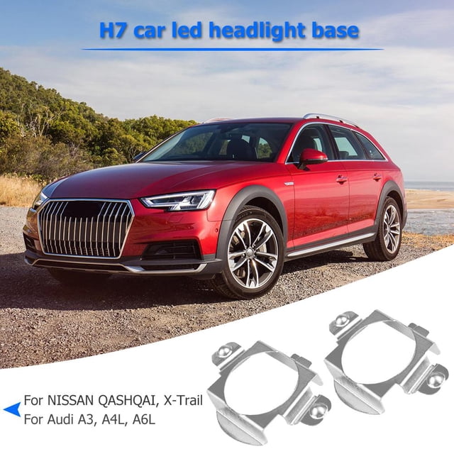 1 par de adaptadores de base de bombilla de lámpara de faro LED de coche H7 Clips de retención