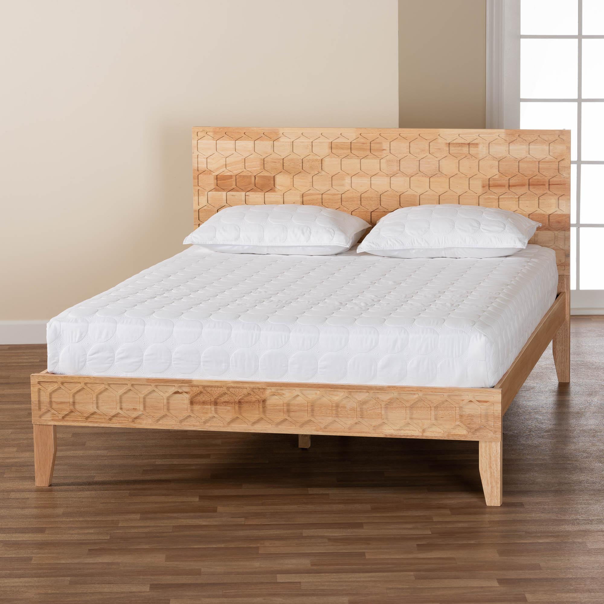 Baxton Studio Hosea Japandi Platform bed, Queen, Natural