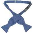 thumbnail image 1 of Dion Men's Navy Silk Plain Hook Bow Tie - One Size, 1 of 1