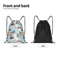 thumbnail image 2 of Yiaed Watercolor Sailboat Print Drawstring Bags Drawstring Backpack Bulk String Back Pack Gym Sport Bag-Medium, 2 of 5