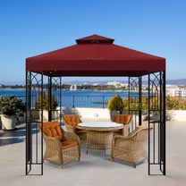 EAGLE PEAK 8 ft. x 8 ft. Outdoor Patio Gazebo with Double Roof,Red