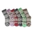 thumbnail image 2 of Women's Thick Comfy Vintage Knitted Colorful Fur Patterned Cabin Crew Casual Insulated Furry Winter Slipper Sweater Socks - Assortment A - 6prs, Size 4-10, 2 of 3