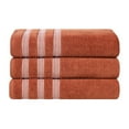 thumbnail image 2 of BNM Zero Twist Ribbed Cotton Bath Towel Set of 3, Rust, 2 of 11