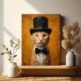thumbnail image 6 of Top Hat Bow Tie Ginger Cat Oil Painting Canvas Print Home Cafe Hotel Decor, 6 of 8