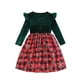 thumbnail image 1 of Vestido de cuello redondo y manga larga para niña, vestido de princesa con mangas largas y volantes para fiesta de Navidad, vestido infantil, vestido con estampado de copos de nieve para niña, vestido, 1 of 8