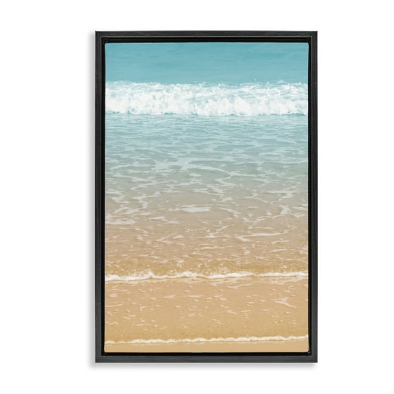 Stupell Industries Clear Waters Shore Nautical & Beach Photography Black Floater Framed Canvas Art Print Wall Art, 17 x 25