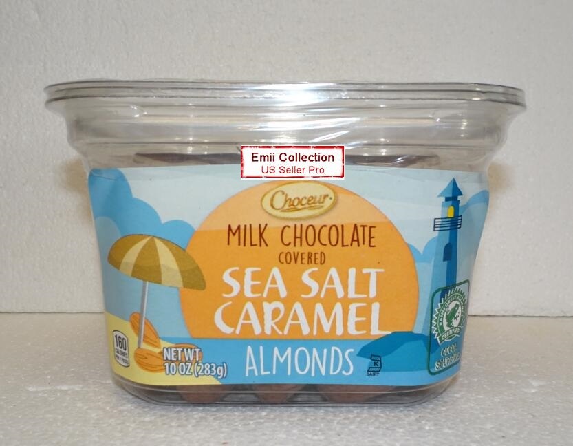 Choceur Milk Chocolate Covered Sea Salt Caramel Almonds 10oz 283g