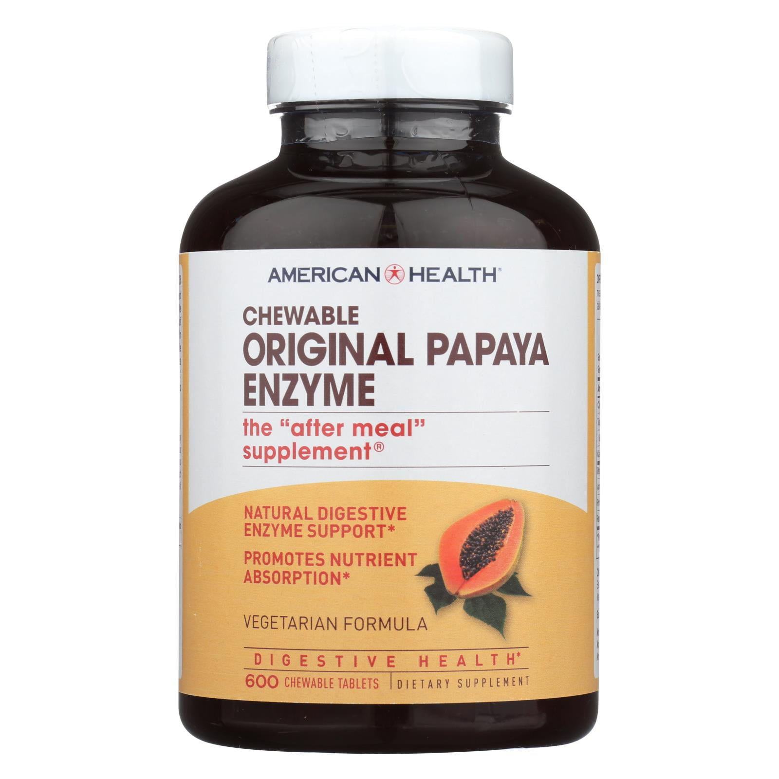 American Health Original Papaya Enzyme Chewable 600 Tablets