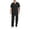 Black #2, variant on Medical Scrubs Set for Men Short Sleeve V Neck Medical Scrub Tops and Jogger Wide Leg Pants Easy Care Comfort 2 Pieces Outfit, L