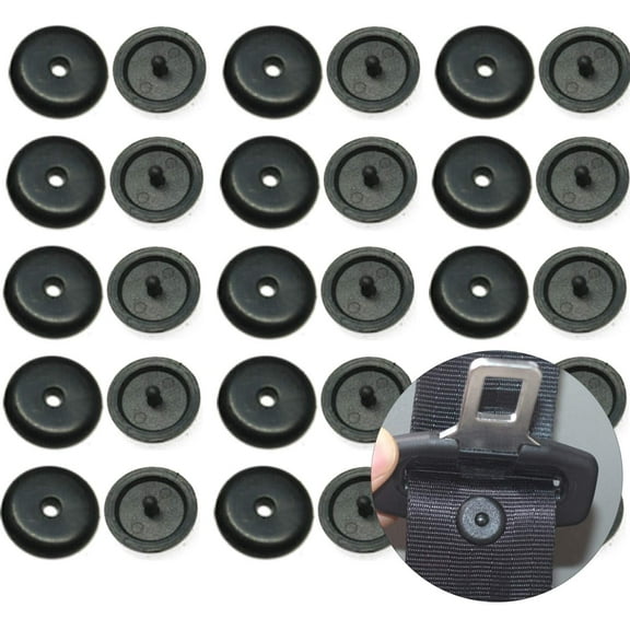 Walbest 10Pcs Seat Belt Stop Button, Prevent Belt Buckle from Sliding Down The Belt | Removable Without Welding, Grey