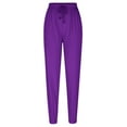 thumbnail image 6 of LEBONYARD Clearance Pants for Women Plus Size,Women's New Four Season Casual Solid Color with Pocket Drawstring Loose Fitting Home Clothes Pants Purple XL, 6 of 6