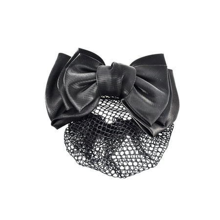 Women Nylon Bowknot Decor Snood Net DIY Hairstyle Holder Hair Clip Hairnet Black - Walmart.com
