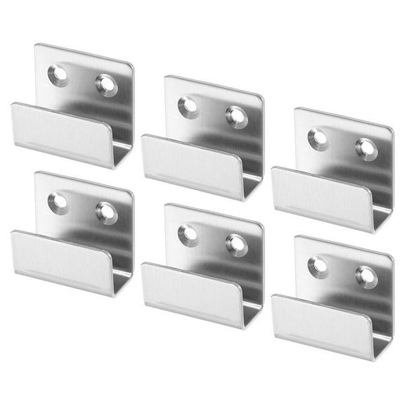 Uxcell 6Pcs Mounting Bracket, 40x36mm Tile Display Wall Hanger, Wall Mounted Hook Fastener Bracket, Silver