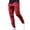 Red, variant on YUELONGHU Adult Men Casual Pants Cargo Pants for Men Relaxed Fit 35X29 Mens Spring and Fashion Autumn Solid Color Leisure High Street Elastic Lace up Pants Trousers Pants