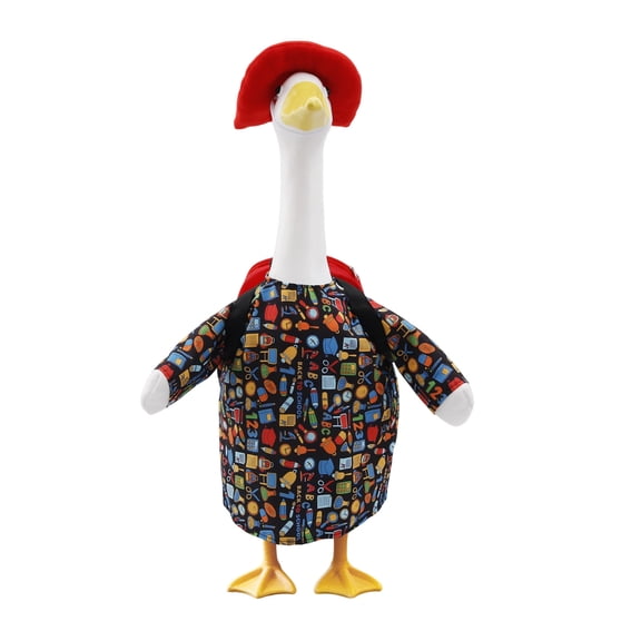 3 Piece Back to School Themed Porch Goose Outfits With School Supply Print Shirt Hat And Backpack For 19-23 Inch Statues Fall Front Porch Decor