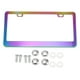 thumbnail image 1 of Marco de placa de matrícula de acero inoxidable, soporte para placa de matrícula de automóvil con tapas de tornillo, 2 orificios, color variado, marco cuadrado ancho, 1 of 8