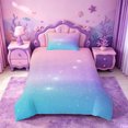 thumbnail image 2 of meiyoeat Pastel Star Pattern Twin Duvet Cover,Dreamy Print Twin Bedding For Girl,Reversible,2 Pieces,1 Duvet Cover and 1 Pillowcase, 2 of 6