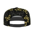 thumbnail image 4 of Haiem Golden Glitter Butterflies Classic Snapback Cap Flat Bill Hat Baseball Cap Adjustable Size Cotton Dad Hat, 4 of 9