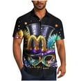 thumbnail image 4 of Ceisia Men's Regular Straight Short Sleeve Shirt Carnival Mask & Fireworks Print Spring Summer Shirt Gift, 4 of 5