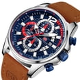 thumbnail image 2 of Watches For Men Top Brand Luxury Quartz Fashion Casual Wrist Watch Brown Leather Strap Chronograph Relogio Masculino Wristwatch, 2 of 5