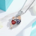 thumbnail image 5 of Taioiat Double Birthstone Necklaces for Women 18K Gold Plated Birthstone Rose Flower Jewelry Anniversary Valentines Day Mother's Day Birthday Gifts for Her Wife Girlfriend Mom, 5 of 7