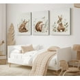 thumbnail image 3 of 3pcs Animal Nursery Canvas Wall Art Cute Neutral Jungle Safari Painting Picture Wall Decor Baby Watercolor Bear hedgehog Rabbit Poster Print Artwork for Baby Children's Room Bedroom Home Decoration, 3 of 5
