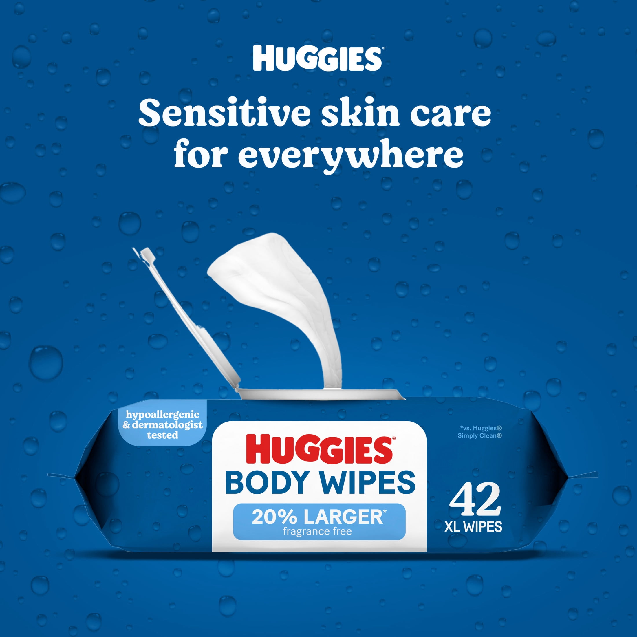 (8 pack) Huggies Extra Large Unscented Wipes, 1 Flip-Top Pack, 42 Count