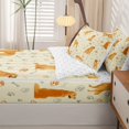 thumbnail image 5 of Homewish Golden Retriever Animal Zipper Twin Comforter Sets with Fitted Sheet and 2 Pillowcases,Dog Paws Bone Zipper Bedding Set,Yellow,Reversible,4pcs, 5 of 8