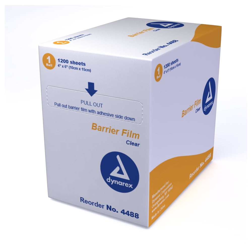 Dynarex Dental Barrier Films 4" x 6", 1200 Per Box (Case of 8/Box