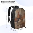 thumbnail image 2 of Uemuo Oil Painting Chicken And Duck Printed Durable 17-inch Student Backpack - Lightweight, Waterproof, Adjustable Straps, Ideal for School, Work, Travel, 2 of 5
