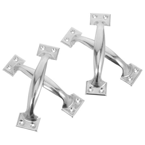 CTIRCHIU 4Pcs Industrial Stainless Steel Pull Handles Plated Silver Color for Interior Exterior Door Use