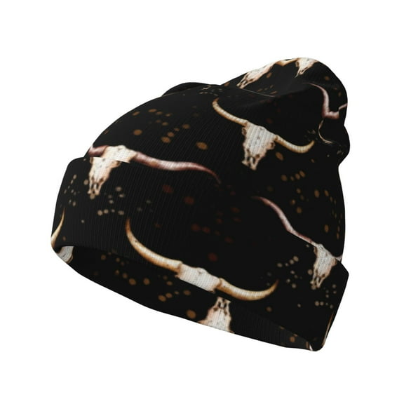 Kdxio Western Cowboy Winter Beanie for Men Women Beanie Knit Hat Cuffed Cap Beanie Knit Chunky Snow Cap