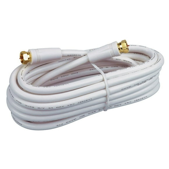 3.6 m / 12' RG6 Indoor and Outdoor Coaxial Cable - with Connector, White