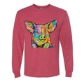 thumbnail image 3 of Dean Russo The Pig Animal Lover Mens Long Sleeve Shirt, Vintage Heather Red, Small, 3 of 6