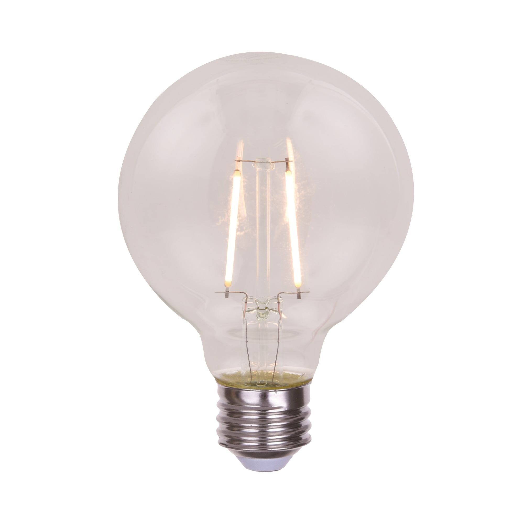 Better Homes & Gardens LED Vintage Style Light Bulb,G25 3 Watts Soft White,Medium Base,Dimmable,2 Pack