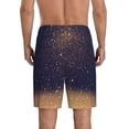 thumbnail image 3 of Fotbe Gold Black Glitter Pajama Shorts for Men, Men's Pajama Bottoms, Sleepwear,Short Pajama Pants-Large, 3 of 9