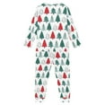 thumbnail image 3 of Renewold Christmas Trees Kids Long Sleeve Pajamas Set Pjs Lounge with Pocket 2 Pieces Lightweight Loungewear Nightwear Loose Fitting Home Life Wear Size 13-14, 3 of 5