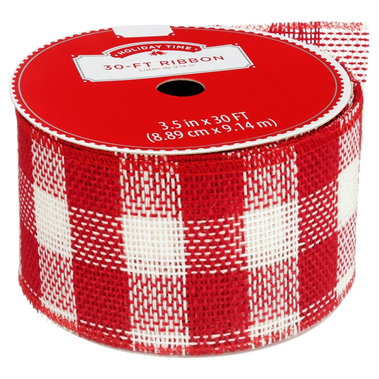 Burton & Burton Ribbon #100 Red Tartan Plaid, 20 Yards