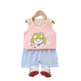 thumbnail image 1 of 12M 55Fluorescent GreenSummer Cute Cartoon 2pcs Niños Bebé Niños Niñas Chaleco de dibujos animados Top Shorts Pantalones Conjunto Ropa Niños Pijamas Niñas Conjuntos de ropa esquí esquí Gafas de esquí, 1 of 4