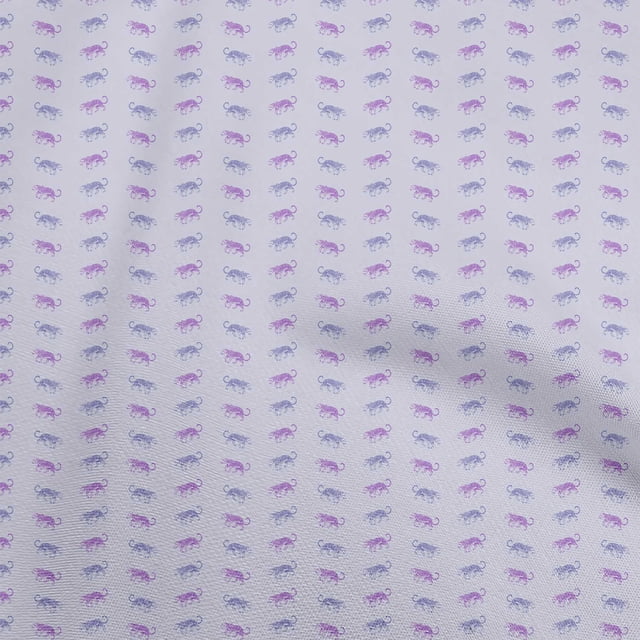 oneOone Tissu en Coton Pastel Violet Léopard pour Robe Tissu Imprimé au Mètre 56 Pouces de Large