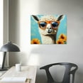 thumbnail image 4 of Patifu Alpaca Wall Art Llama  Cute Wear Glasses Animal Llama  Bathroom Wall Decor Alpaca Lovers Gift for Office Living Room Bed Room and Bathroom Ready to Hang  20x16in, 4 of 6