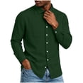 thumbnail image 4 of Gytharion Men's Plus Size Shirts Summer Cotton Linen Lapel Long Sleeve Button Down Blouses Solid Color Casual Fashion Tops with Pockets, 4 of 7