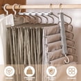 thumbnail image 3 of EASTIN 2Pcs Pants Hanger 6 Layers Space Saving Pants Hangers Stainless Steel Trouser Hanger Multiple Layers Clothes Hanger 6 In 1 Non-Slip Closet Storage Organizer Rack for Pants Scarf, 3 of 9