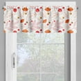 thumbnail image 2 of Ambesonne Autumn Valance Pack of 2, Season Forest Flora Design, 42"X18", Vermilion Mustard and White, 2 of 5